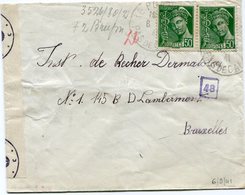 FRANCE LETTRE CENSUREE DEPART LE PORTEL 6-9-41 PAS DE CALAIS POUR LA BELGIQUE - 1938-42 Mercurio