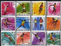 Guinea 1976, Olympic Games In Montreal, Cyclism, Football, 12val In IMPERFORATED - Unused Stamps