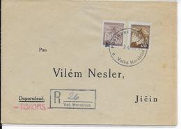 1945 - ENVELOPPE RECOMMANDEE Avec OBLITERATION PROVISOIRE De VELKE HERALTICE - Storia Postale