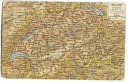 SCHWEIZ Landeskarte Auf AK CPA Avec Carte De Suisse Et Les 22 Cantons Env. 1908 - St. Anton