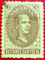 SARAWAK 1869 3c Sir James Brooke MLH - Sarawak (...-1963)