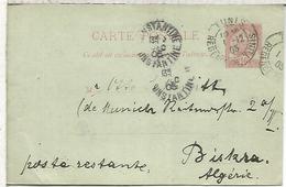 TUNEZ TUNIS 1905 ENTERO POSTAL MAT REGENCE DE TUNIS - Storia Postale