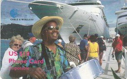 Virgin Islands - Man Drums Cruiseship (Chip On Back) - Maagdeneilanden