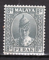 Malaya Perak 1938 Sultan Iskandar Eight Cent Grey Mounted Mint Stamp. - Perak