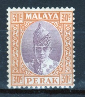 Malaya Perak 1938 Sultan Iskandar Thirty Cent Dull Purple And Orange Mounted Mint Stamp. - Perak