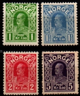 Norway 1910 King Haakon VII 4 Values MNH - Neufs