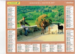 Lot 3 Grand Calendrier P.T.T. Facteur 2007-1984-1985 Chèvre âne Cheval Veau Canard NICOLE DELVAL Lapin Rhubarbe Foin - Big : 1981-90