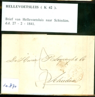 HANDGESCHREVEN BRIEF Uit 1841 Gelopen Van HELLEVOETSLUIS Naar SCHIEDAM  (10.870) - ...-1852 Voorlopers