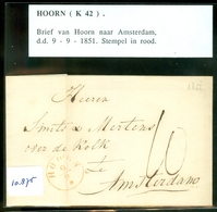 HANDGESCHREVEN BRIEF Uit 1851 Gelopen Van GROOTEBROEK Via HOORN Naar AMSTERDAM  (10.875) - ...-1852 Prephilately