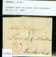 HANDGESCHREVEN BRIEF Uit 1842 Gelopen Van LEIDEN Naar AMSTERDAM  (10.878) - ...-1852 Vorläufer