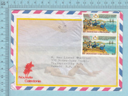 Nouvelle Calédonie - Envelope Lettre Femme Sein Nu, Air Mail Bourail 1989, To Canada - Storia Postale