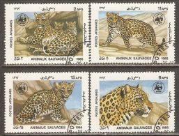 Afghanistan 1985 Mi# 1453-1456 Used - WWF / Leopard - Used Stamps