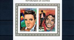 Guinea 1986, Music, Elvis, M. Jackson 2val In BF IMPERFORATED - Singers