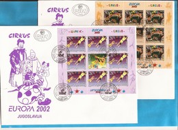 2002  EUROPA CEPT KLB-FDC-SELTEN ZIRKUS JUGOSLAVIJA JUGOSLAWIEN - 2002