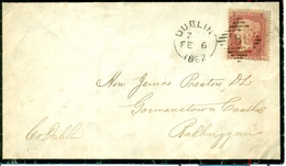 Great Britain 1862 Dublin Cover Queen Victoria 1d Postmark  Dublin  Duplex Type III Code 7 - Cartas & Documentos