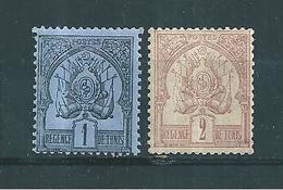 Colonie Timbres De Tunisie  De 1888/93  N°1 Et 2 Neufs Petite Charnière - Neufs