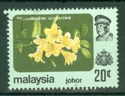 Malaya - Johore: 1983/85   Flowers    SG200a   20c   [bronze-green Background][no Wmk]   Used - Johore