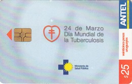 URUGUAY - Día Mundial De La Tuberculosis, TC 277a, 25 $ , Tirage 200.000, Used - Uruguay