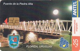 URUGUAY - Puente De La Piedra Alta (Cows), TC 280a, 25 $ , Tirage 100.000, Used - Uruguay