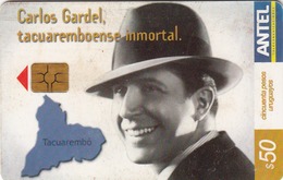 URUGUAY - Tacuarembo: Carlos Gardel, TC 288a, 50 $ , Tirage 100.000, Used - Uruguay