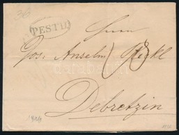 1846 Levél / Cover 'PESTH' - 'DEBRECZIN' - Other & Unclassified