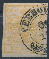 O 1850 1kr HP Ia Narancsokker / Orange Ochre 'VERBOV(ECZ)' Certificate: Ferchenbauer - Sonstige & Ohne Zuordnung