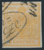 O 1850 1kr HP I Narancs / Orange '(Wi)n/(Kov)cze' Certificate: Steiner - Altri & Non Classificati