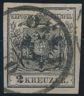 O 1850 2kr HP I. Mélyfekete / Deep Black 'OFEN' Certificate: Strakosch - Altri & Non Classificati