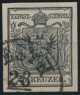 O 1850 2kr MP III. Fekete / Black '(P)ESTH' Certificate: Strakosch - Other & Unclassified