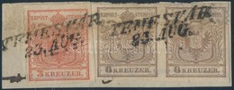 1850 3kr HP I. + 6kr HP I. Pár/pair Kivágáson/on Piece 'TEMESVÁR' - Other & Unclassified