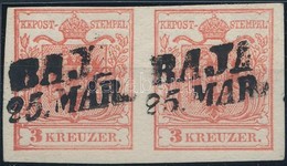 O 1850 3kr Pár MP / Pair Gravourtype 2-0 (MBK 2.400 P) 'BAJA' - Other & Unclassified