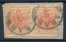 1850 3kr Pár Keretszakadással / Pair With Plate Flaw 'ARAD' - Other & Unclassified