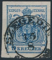 O 1850 9kr HP IIIb Sötétkék Finom Nyomat / Dark Blue, Fine Print 'SZEGEDIN' Certificate: Steiner - Altri & Non Classificati