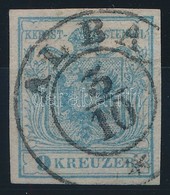 O 1850 9kr HP I. Világos Szürkéskék / Light Grey Blue, Magistris 37, Lemezhibák / Plate Variety 'ALBA' Certificate: Stra - Altri & Non Classificati