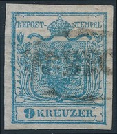 O 1850 9kr HP I. Sötétkék / Deep Blue, Magistris 280, Gépszínátnyomat, ívszéli Nyomat / Machine Offset, Margin Print 'N. - Altri & Non Classificati