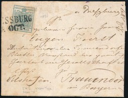 1851 9kr HP I. Levélen Bajorországba / On Cover To Bavaria '(PR)ESSBURG' - 'HOF B.H.' - Trauendorf - Altri & Non Classificati