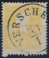 O 1858 2kr I. Világos Sárga, Alul 2 Kimaradt Fog / Light Yellow With Perforation Error Below 'VERSCHE(TZ)' (Ferchenbauer - Andere & Zonder Classificatie