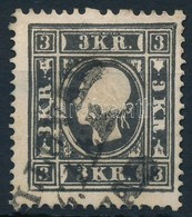 O 1858 3kr II Fekete / Black '(BE)LLOVAR - Other & Unclassified