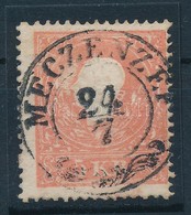 O 1858 5kr Nagy Folt Lemezhibával Az Arc Mellett / With Plate Flaw 'MECZENZÉF' - Other & Unclassified