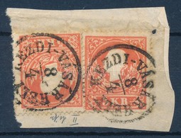 1858 2 X 5kr I. Kivágáson / On Cutting 'KÉZDI-VÁSÁRHELY' - Sonstige & Ohne Zuordnung