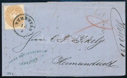 1864 15kr Levélen / On Cover 'TEMESVÁR' - Hermannstadt - Altri & Non Classificati