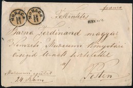 ~1865 2 X 15kr + 10kr 2. Súlyfokozatú Ajánlott Levélen / On A Registered Cover 2nd Weight Class 'MOHÁCS' - Pest - Other & Unclassified