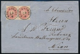 ~1865 5kr Pár 2. Súlyfokozatú Levélen / 5kr Pair On Cover 2nd Weights Class 'VÁG ÚJHELY' - Wien - Sonstige & Ohne Zuordnung