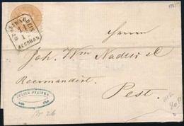 1865 15kr Ajánlott Levélen A Hátoldali Bélyeg Hiányzik / On Registered Cover, A Stamp Missing From Backside 'GROSSWARDEI - Altri & Non Classificati