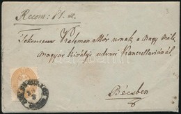 1867 Május 29. 15kr Provizórikus Felhasználása Levélen Bécsbe / Provisional Usage Of 15kr Stamp On Cover To Vienna - Other & Unclassified