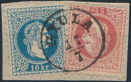 1867 5kr + Lemezhibás 10kr / Plate Variety 'GYULA' - Altri & Non Classificati