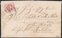 1869 5kr Levélen / On Cover 'TATA' - 'PEST' - 'SZALABÉR' - Other & Unclassified