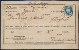 1870 10kr Tértivevényen / On Retour Recepisse 'GYOROK' - Altri & Non Classificati