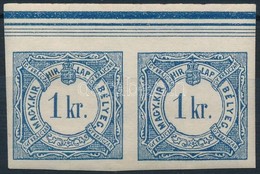 ** 1868 Hírlapbélyeg 1kr 8,5 Mm ívszéles Pár Szeg?léc Lenyomattal / Newspaper Stamp 1kr Pair With 8,5 Mm Margin With Bar - Sonstige & Ohne Zuordnung