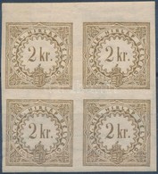 ** * 1888 2kr Hírlapilleték ívszéli Négyestömb / Newspaper Duty Stamp Mi VI Margin Block Of 4 - Other & Unclassified